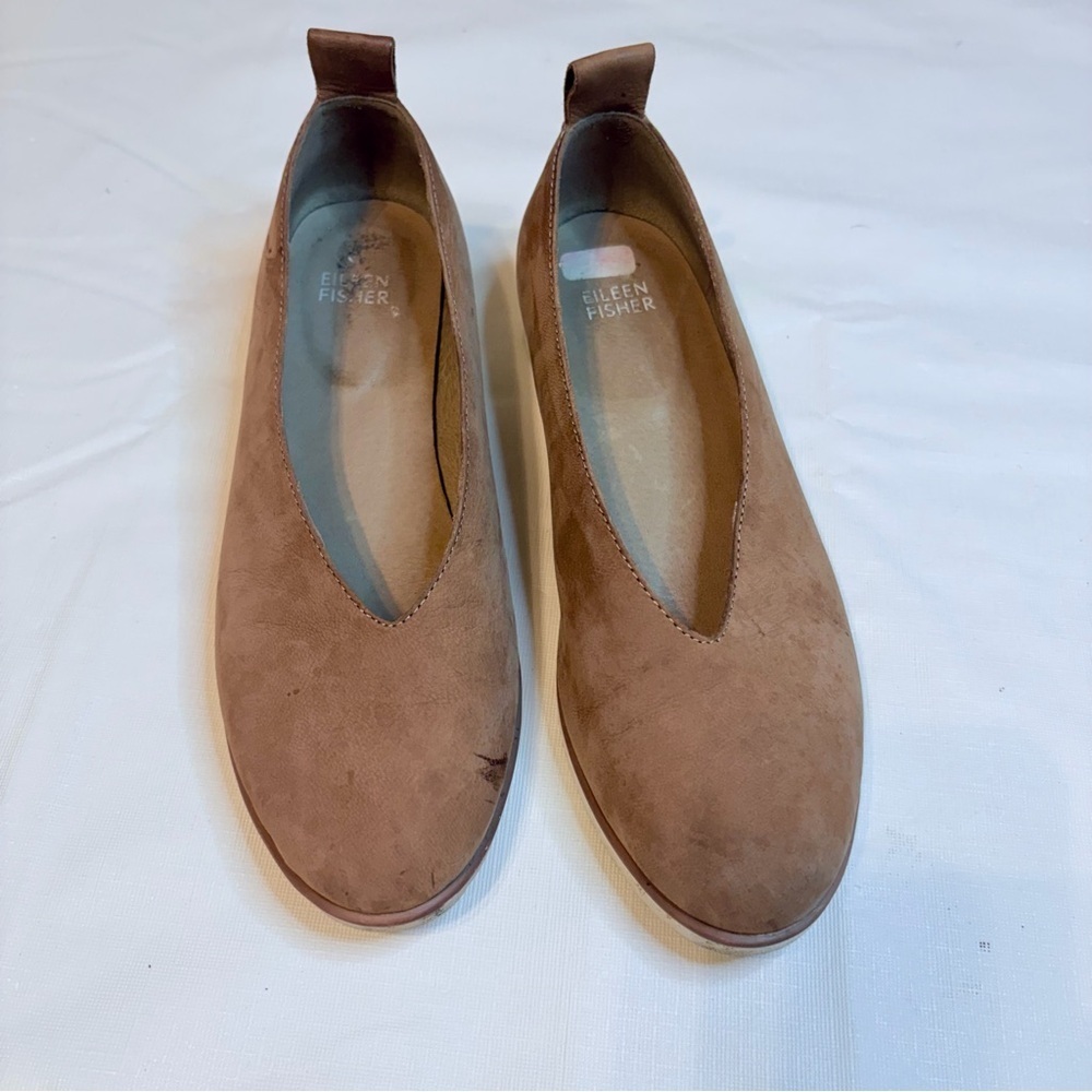 Eileen Fisher Tan Suede Loafers